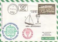 57. Ballonpost 10. 6. 1977 Attersee Raiffeisen + FDC Brief